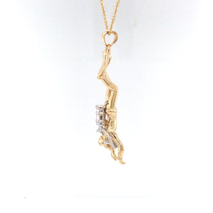 14KTT 3-D SCUBA DIVER PENDANT 7.7G
