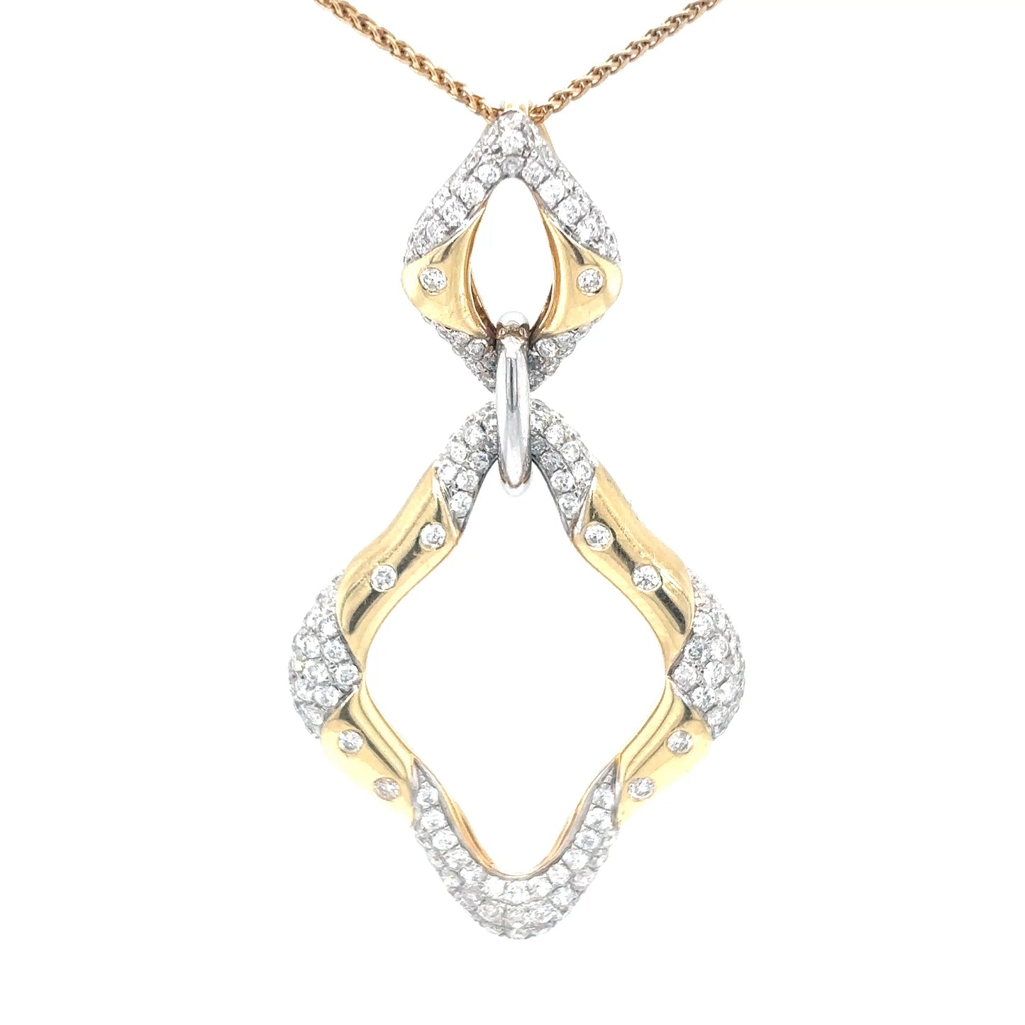 14KY 1.45CTW PAVE DIAMOND FASHION PENDANT 6.5G