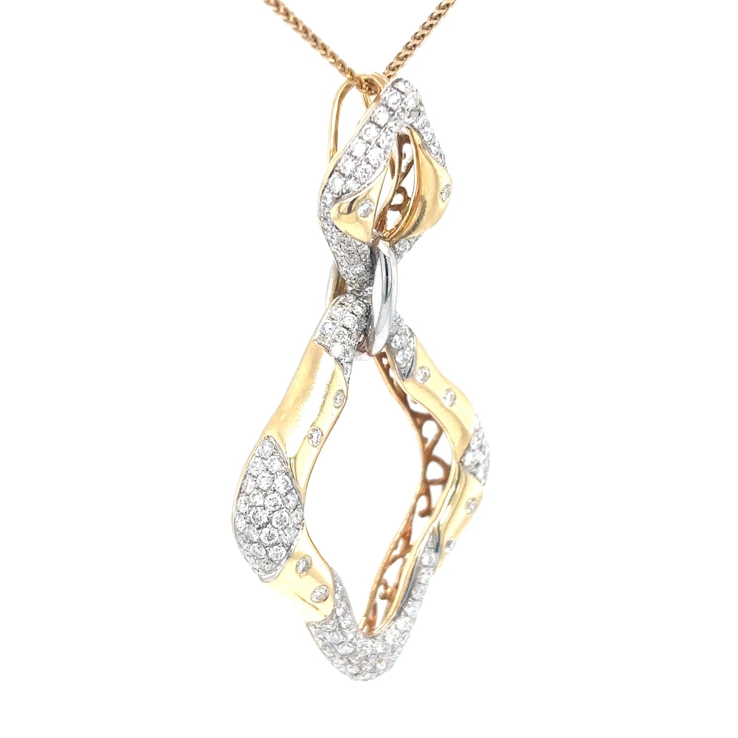 14KY 1.45CTW PAVE DIAMOND FASHION PENDANT 6.5G