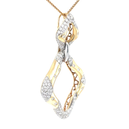 14KY 1.45CTW PAVE DIAMOND FASHION PENDANT 6.5G
