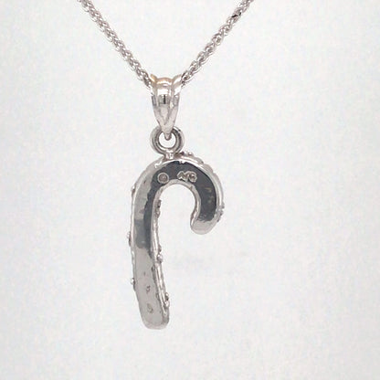 14KW .07CTW RUBY CANDY CANE PENDANT