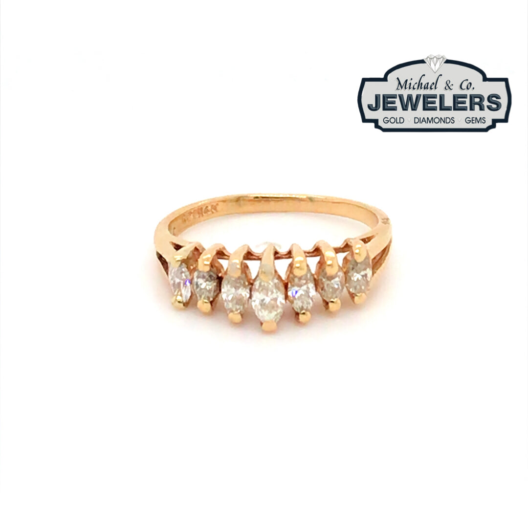 14KY 0.33CTW MARQUISE DIAMOND RING