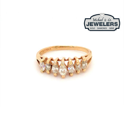 14KY 0.33CTW MARQUISE DIAMOND RING