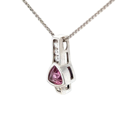 14KW 0.96CTW PINK SAPPHIRE-DIAMOND PENDANT "AA" SI1/G-H