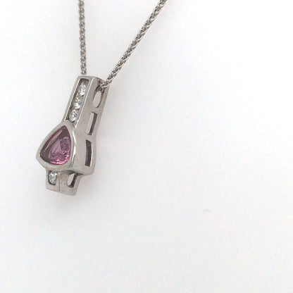 14KW 0.96CTW PINK SAPPHIRE-DIAMOND PENDANT "AA" SI1/G-H