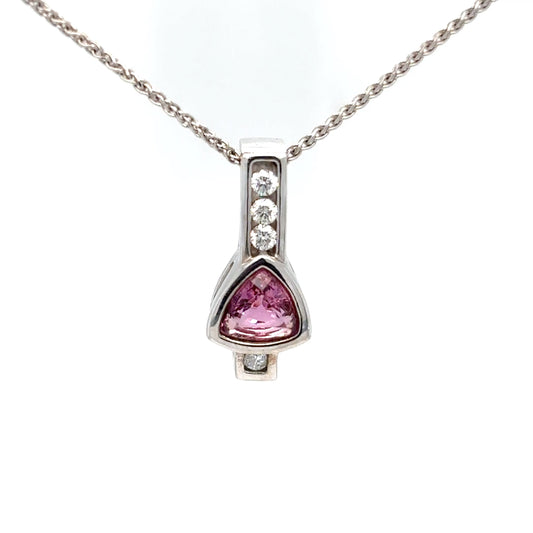 14KW 0.96CTW PINK SAPPHIRE-DIAMOND PENDANT "AA" SI1/G-H-Fine Jewelry in Bradenton &amp; Lakewood Ranch, Fl. | Michael &amp; Co. Jewelers