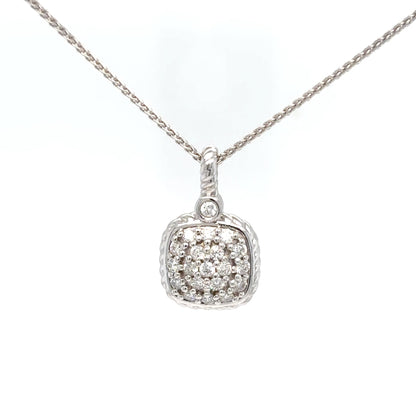 14KW .40CTW CUSHION PAVE DIAMOND PENDANT SI1-G-H 2.8G