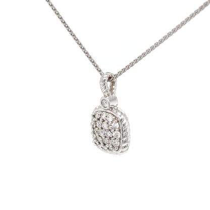 14KW .40CTW CUSHION PAVE DIAMOND PENDANT SI1-G-H 2.8G