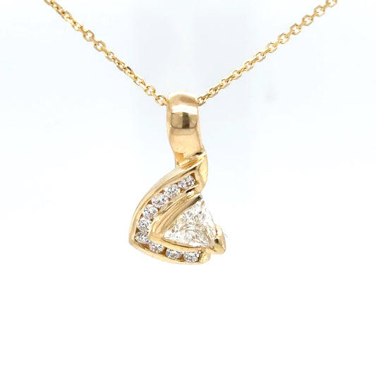 14KY 0.65CTW TRILLION-ROUND DIAMOND PENDANT SI1-G/H 2.4G-Fine Jewelry in Bradenton &amp; Lakewood Ranch, Fl. | Michael &amp; Co. Jewelers