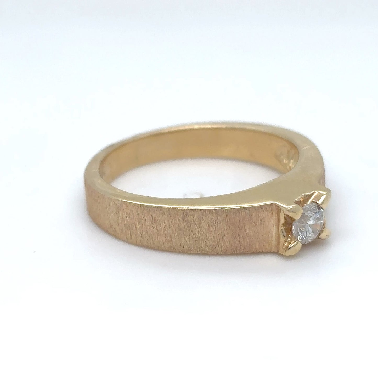 14KY 0.25CT DIAMOND SOLITAIRE RING SI2-H 6.4G