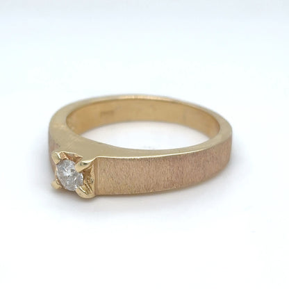 14KY 0.25CT DIAMOND SOLITAIRE RING SI2-H 6.4G