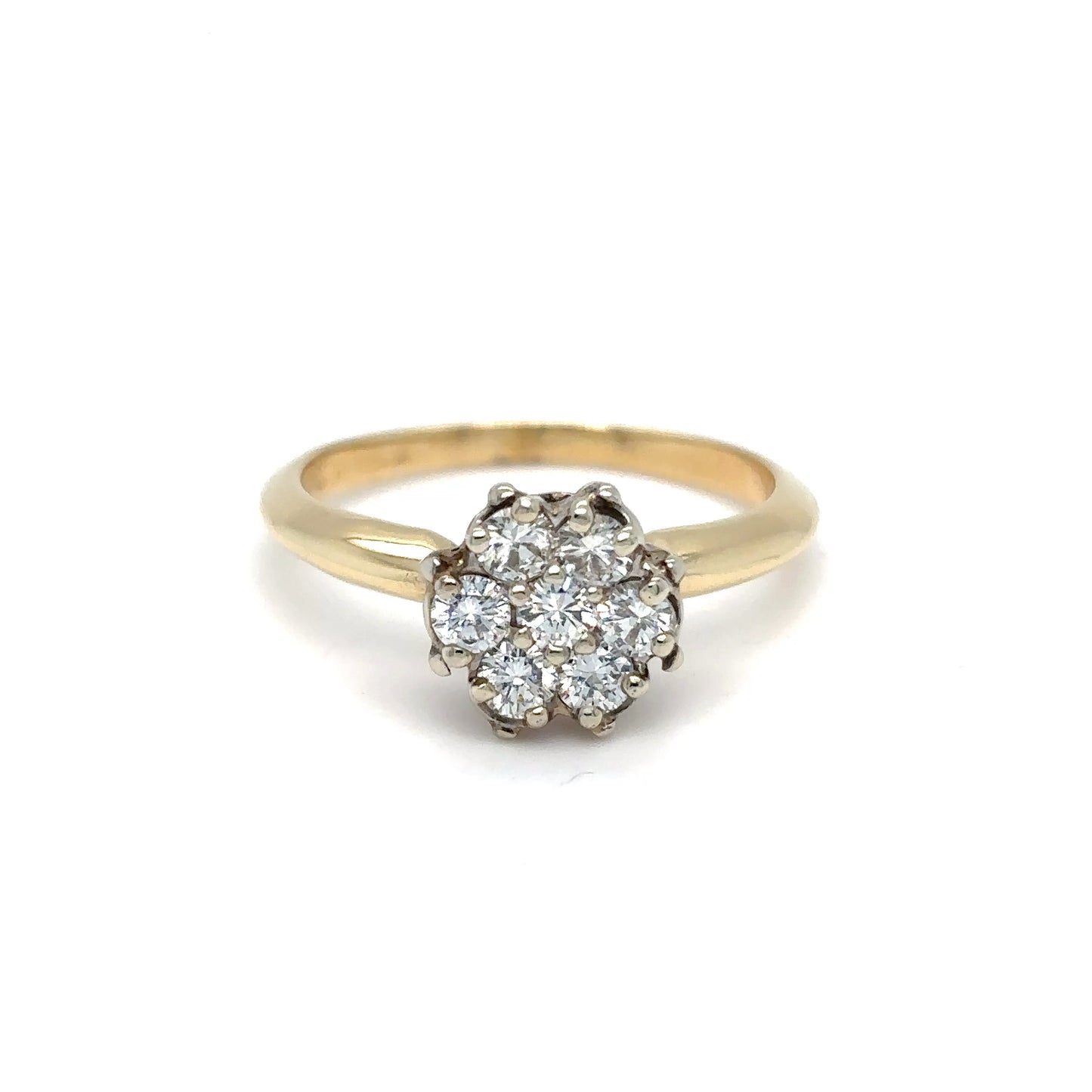 14KY 0.50CTW 7-DIAMOND CLUSTER RING SI/H-I 3.1G