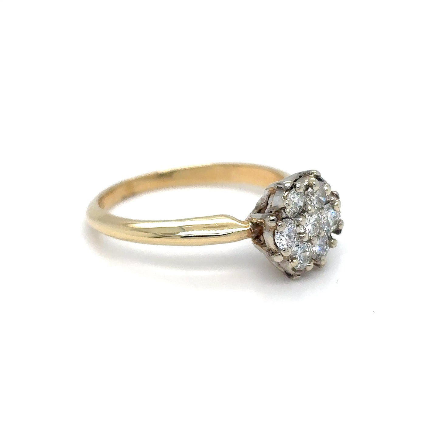 14KY 0.50CTW 7-DIAMOND CLUSTER RING SI/H-I 3.1G