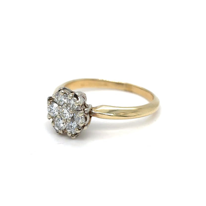14KY 0.50CTW 7-DIAMOND CLUSTER RING SI/H-I 3.1G