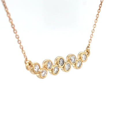 14KY 18" 0.54CT BEZEL DIAMOND BAR PENDANT VS2/G-H 3.2G