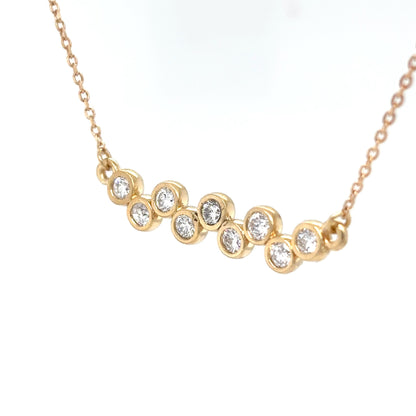 14KY 18" 0.54CT BEZEL DIAMOND BAR PENDANT VS2/G-H 3.2G