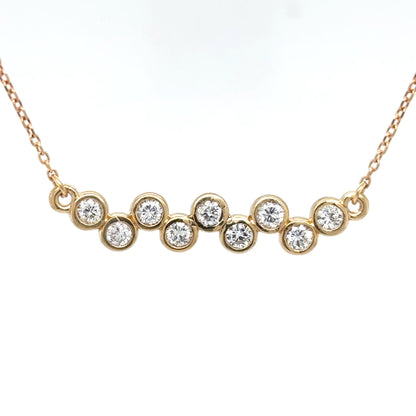 14KY 18" 0.54CT BEZEL DIAMOND BAR PENDANT VS2/G-H 3.2G