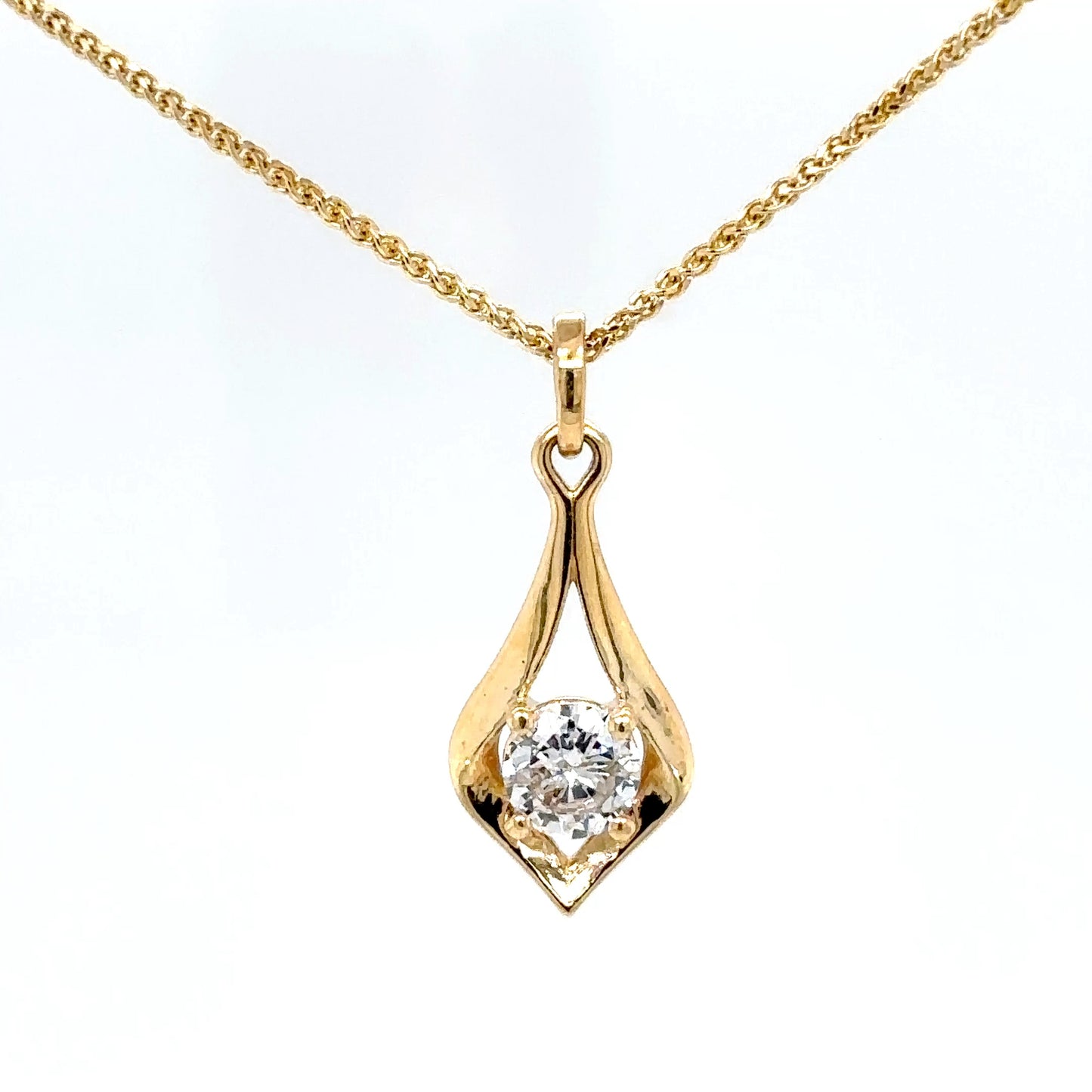 14KY 0.36CT ROUND DIAMOND FASHION PENDANT I1/G-H