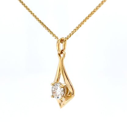14KY 0.36CT ROUND DIAMOND FASHION PENDANT I1/G-H