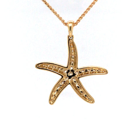 14KY 0.50CTW DIAMOND STARFISH PENDANT SI/G-H 2.4G