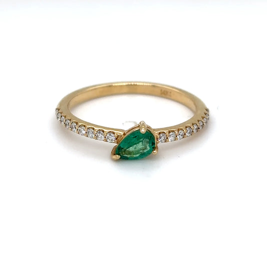 14KY 0.44CTW EMERALD-DIAMOND RING-Fine Jewelry in Bradenton &amp; Lakewood Ranch, Fl. | Michael &amp; Co. Jewelers