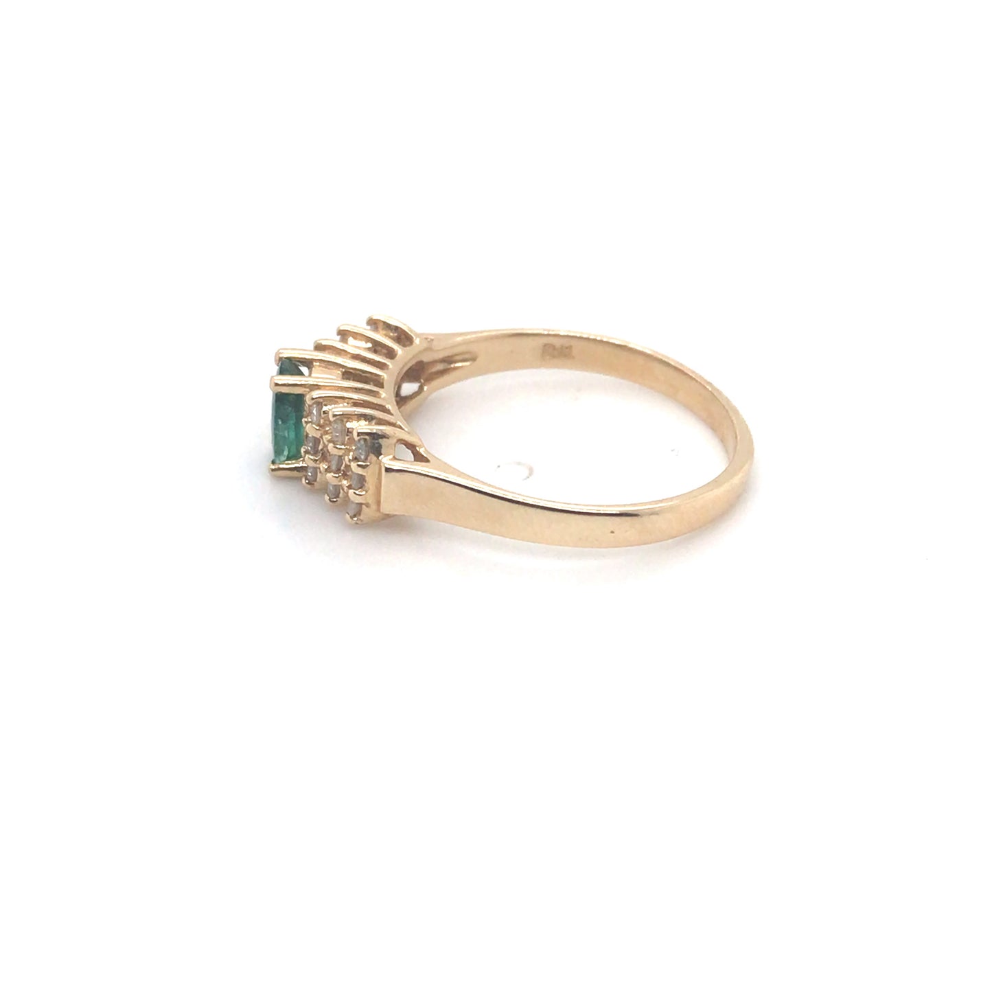 14KY 0.68CTW EMERALD-DIAMOND RING 2.4G