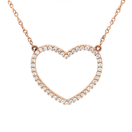 14KR 17" 0.33 CTW DIAMOND HEART PENDANT VS/F-G-Fine Jewelry in Bradenton &amp; Lakewood Ranch, Fl. | Michael &amp; Co. Jewelers