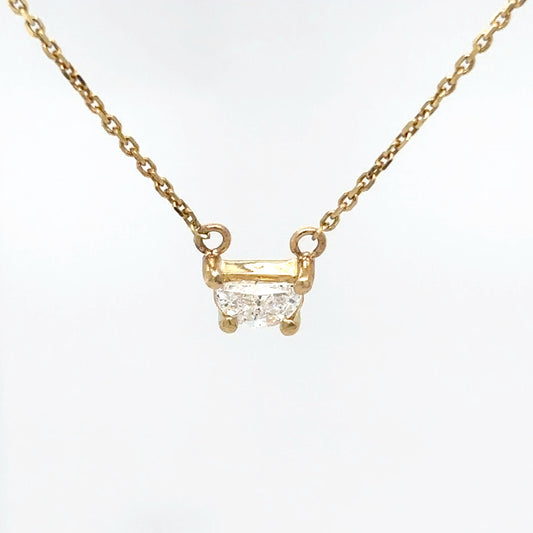14KY 18" 0.28CT HALF MOON DIAMOND SOLITAIRE PENDANT SI1/G-Fine Jewelry in Bradenton &amp; Lakewood Ranch, Fl. | Michael &amp; Co. Jewelers