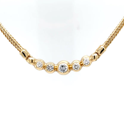 14KY 17" 0.50CTW GRADUATED DIAMOND NECKLACE VS/G-H 7.6G