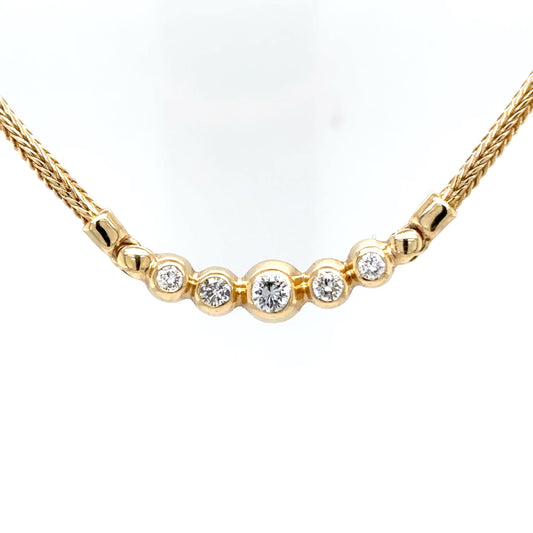 14KY 17" 0.50CTW GRADUATED DIAMOND NECKLACE VS/G-H 7.6G-Fine Jewelry in Bradenton &amp; Lakewood Ranch, Fl. | Michael &amp; Co. Jewelers