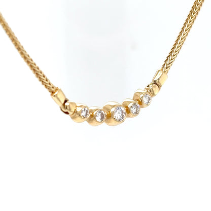 14KY 17" 0.50CTW GRADUATED DIAMOND NECKLACE VS/G-H 7.6G