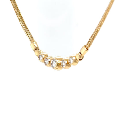 14KY 17" 0.50CTW GRADUATED DIAMOND NECKLACE VS/G-H 7.6G