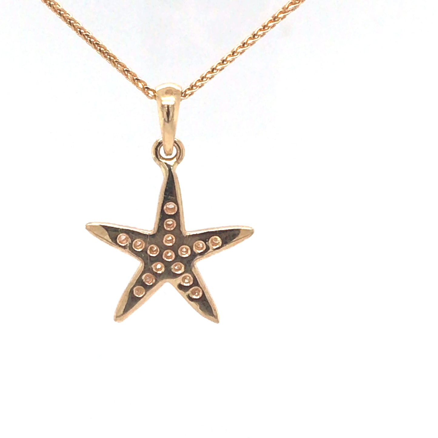 14KY 0.16CT DIAMOND STARFISH PENDANT VS/G-H 1.6G