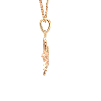 14KY 0.16CT DIAMOND STARFISH PENDANT VS/G-H 1.6G
