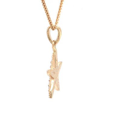 14KY 0.16CT DIAMOND STARFISH PENDANT VS/G-H 1.6G