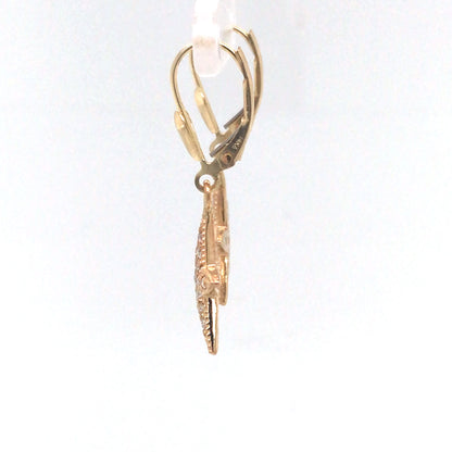 14KY 0.32CTW DIAMOND STARFISH EARRINGS VS/G 3.8G