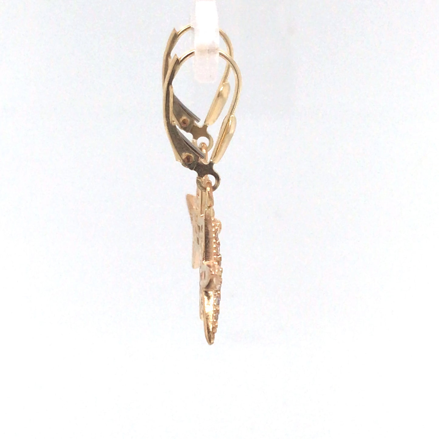 14KY 0.32CTW DIAMOND STARFISH EARRINGS VS/G 3.8G