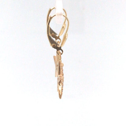 14KY 0.32CTW DIAMOND STARFISH EARRINGS VS/G 3.8G