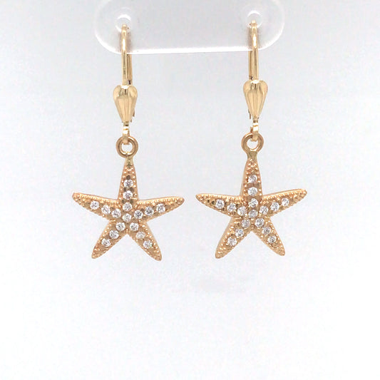 14KY 0.32CTW DIAMOND STARFISH EARRINGS VS/G 3.8G-Fine Jewelry in Bradenton &amp; Lakewood Ranch, Fl. | Michael &amp; Co. Jewelers