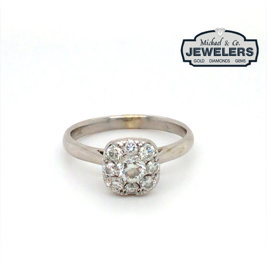 14KW 0.75CTW ROUND DIAMOND HALO ENGAGEMENT RING SI1/H-I 3.0G-Fine Jewelry in Bradenton &amp; Lakewood Ranch, Fl. | Michael &amp; Co. Jewelers