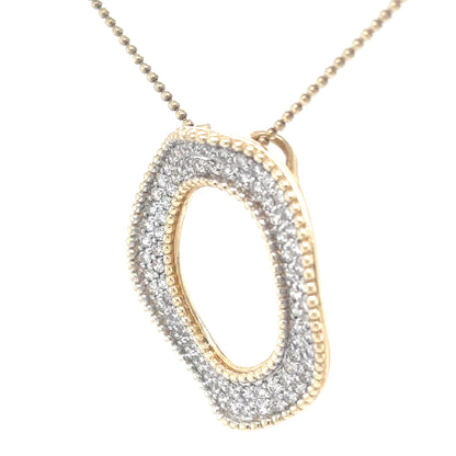 14KY 18" 1.00CTW DOUBLE ROW DIAMOND WAVY SLIDE PENDANT SI/G-H 5.8G