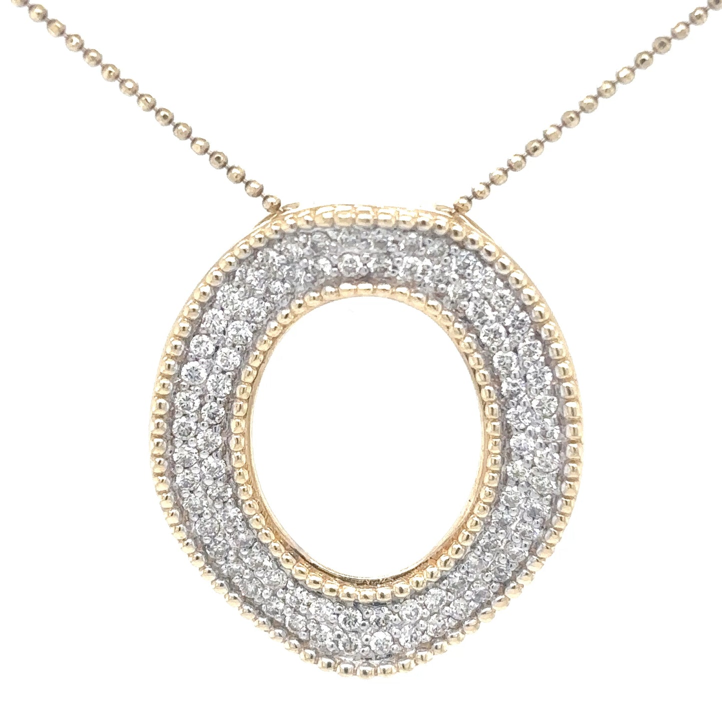 14KY 18" 1.00CTW DOUBLE ROW DIAMOND WAVY SLIDE PENDANT SI/G-H 5.8G