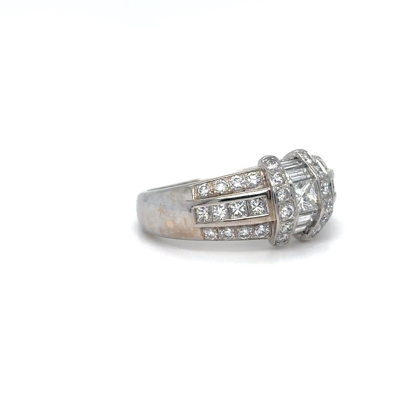 14KW 1.00CTW PRINCESS-BAGUETTE-ROUND DIAMOND BAND SI1/H-I 5.5G