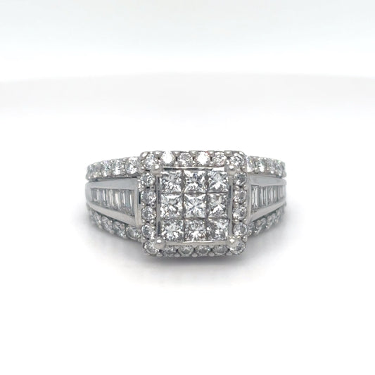 10KW 1.75CTW PRINCESS CUT-BAGUETTE-ROUND DIAMOND ENGAGEMENT RING SI2/H-I 6.7G-Fine Jewelry in Bradenton &amp; Lakewood Ranch, Fl. | Michael &amp; Co. Jewelers