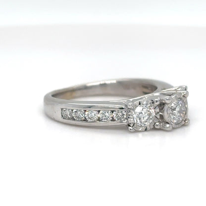14KW 0.75CTW THREE ROUND DIAMOND RING SI2-I1/ G-I 4.5G