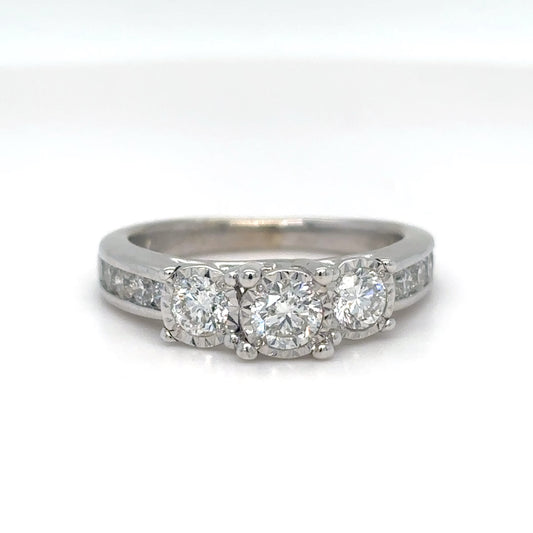 14KW 0.75CTW THREE ROUND DIAMOND RING SI2-I1/ G-I 4.5G-Fine Jewelry in Bradenton &amp; Lakewood Ranch, Fl. | Michael &amp; Co. Jewelers