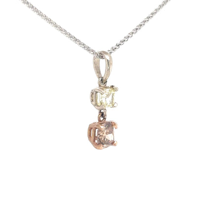 14KTT 0.75CTW NATURAL YELLOW-CHOCOLATE DIAMOND PENDANT