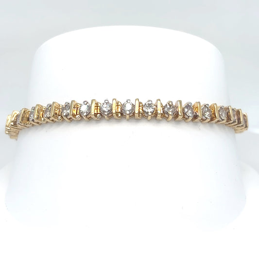 14KY 7.25" 4.00CTW DIAMOND BAR BRACELET SI/I-J 15.1G-Fine Jewelry in Bradenton &amp; Lakewood Ranch, Fl. | Michael &amp; Co. Jewelers