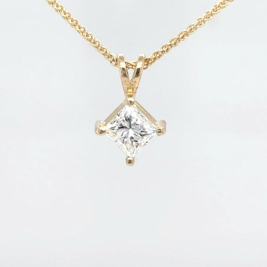14KY 0.76CT PRINCESS CUT DIAMOND SOLIPAIRE PENDANT VS1/G-H-Fine Jewelry in Bradenton &amp; Lakewood Ranch, Fl. | Michael &amp; Co. Jewelers