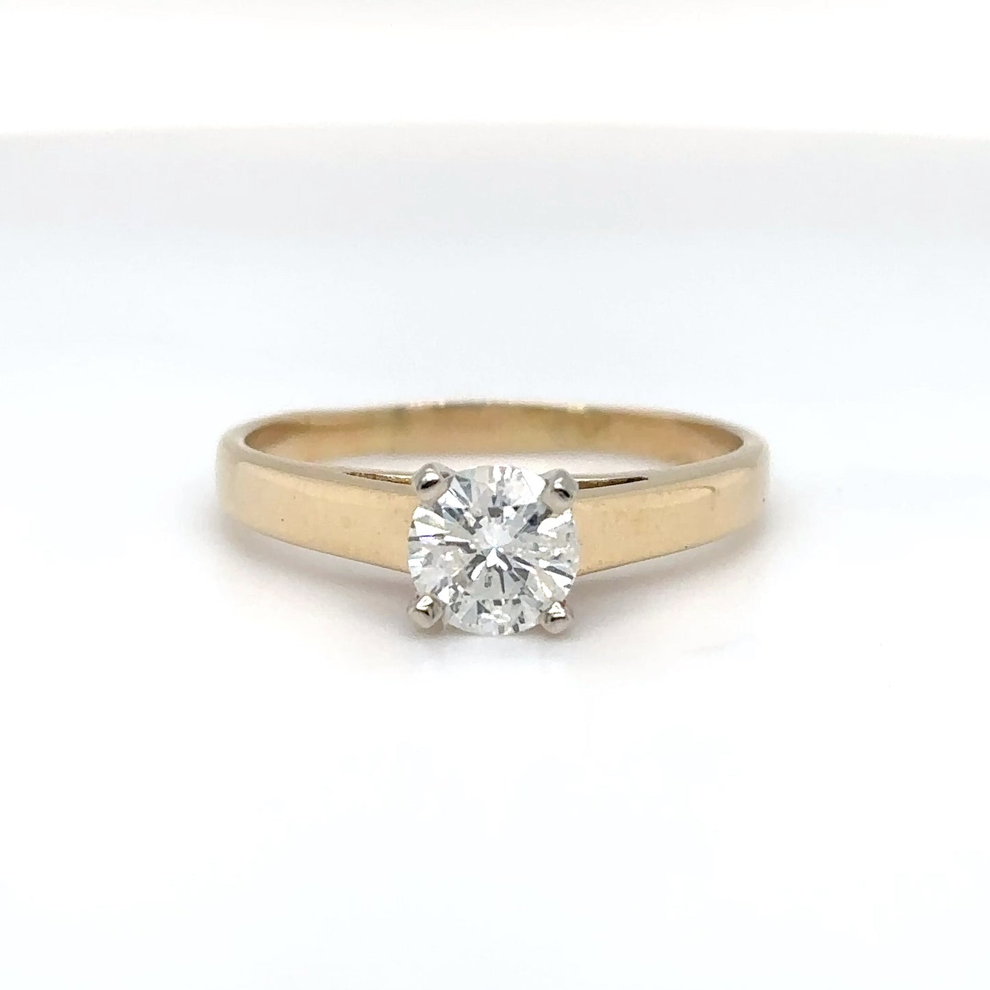 0.68CT ROUND BRILLIANT DIAMOND SOLITAIRE ENGAGEMENT RING I2/H